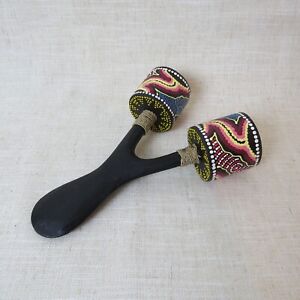 Fun Handmade Painted Rattle Musical Instrument NEW Never Used Beautiful