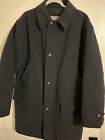 LL Bean Black Wool Blend Coat Jacket Quilted Insulation, Men’s Large Regular