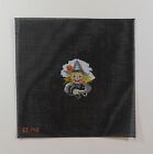 HANDPAINTED NEEDLEPOINT Witch w/ Black Cat on Black Canvas (38)