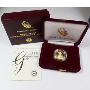 2021 TYPE 1 - GOLD America Eagle One-Fourth 1/4 Oz Proof Coin with OGP #45307L