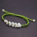 Best Green String Thread Braided Knitted Jade Flat Bead Women Small Bracelet