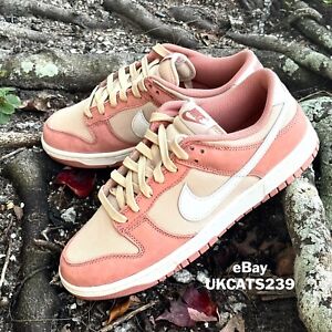 Nike Dunk Low Retro PRM Shoes Red Stardust Pink White Tan FB8895 601 Multi Size