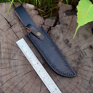 handmade Black Leathe knife sheath Fixed Blade Knife Sheath Hand Craft  BeltLoop