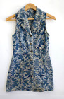 GUESS Denim Vintage Floral Jacquard Denim Button up Dress Rare tag Size S