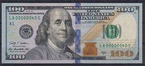 AMERICA  USA 100 Dollars 2009 LOW SERIAL  00000040  UNC  & 06
