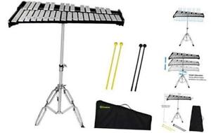 32 Notes Glockenspiel Kit Xylophone Bell Percussion Instrument Set with