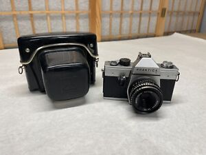 Praktica L 35mm SLR Camera w/ Domiplan 50mm f2.8 Lens CASE Pentacon East Germany