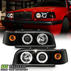 Blk 1993-1997 Volvo 850 LED Dual Halo Projector Headlights Headlamps Left+Right (For: Volvo 850 R)