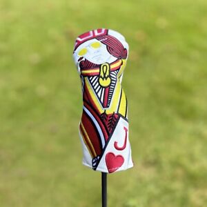 Premium Poker King&Queen Golf Driver Cover Fairway Wood Cover Hybrid Head Cover