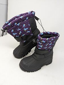 CoXist Girl's Snow Boots Black/Purple Unicorns Size 3M NWT