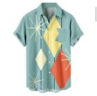 Dress Shirt Size Xl Men Hawaiin 50’s Style Button Down Bowling Shirt New