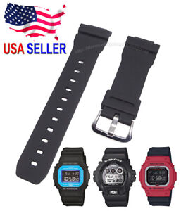 16mm Black Replacement Watch Band fits Casio DW-6900 DW-5000 AW-560 GW-M5610RB-4