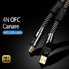 HIFI USB Cable Type A to B 6N OFC Audio Cord Data Digital Gold plated For Phono
