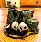 Vintage Panda Family & Bamboo Majolica Ceramic Planter 6