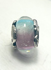Curved Feather Multicolored Authentic Pandora Murano Glass Charm New Year Goal