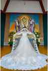 wedding royal veil 120'' inches 300 cm lace veil one tier for bride