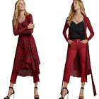 Cabi Siren Wrap Dress Medium M Women’s Animal Print Lined Long Sleeve Red Black