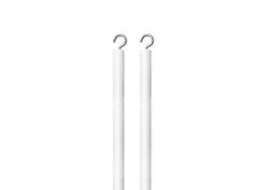 White Wood Blinds Wand Round End Control Rod C Hook, 1-3 Pack 12-48“