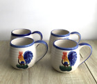 Set of 4 ALCO Industries  ROOSTER Chicken  SPONGEWARE Ribbed 12oz MUG Cup