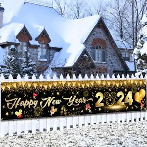Mouse New Year Decorations 2024, Happy New Year 2024 Yard Sign Banner Mouse