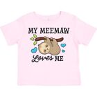 Inktastic My Meemaw Loves Me With Sloth And Hearts Toddler T-Shirt Animals Kids