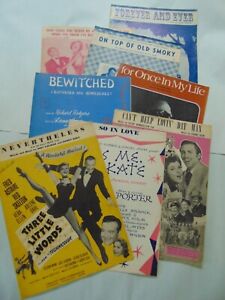 Vintage Sheet Music Lot of 9, all from 1940s/50s