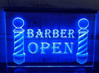 Open Barber Shop LED Neon Light Sign Hair Cut Parlor Business Wall Art Décor 3D