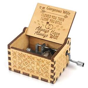New ListingMusic Box Hand Crank Engraved Musical Box-U R My Sunshine Husband to Wife 1