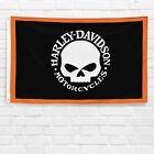 New ListingHarley Davidson Motorcycle Skull Flag 3x5 ft Legendary Banner Garden Garage Sign