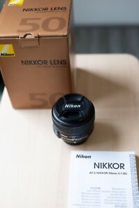 Nikon Af-S Nikkor 50mm F1.8 G Original Box Accessories