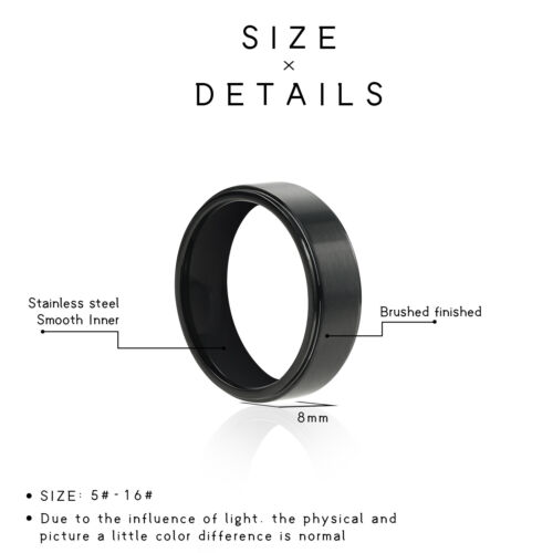 Stainless Steel Rings For Men Couple Tungsten Wedding Band Black /Silver/Gold