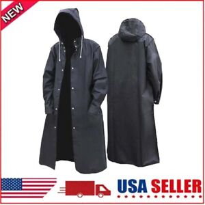 Impermeables Para Lluvia Hombre Mujer Ponchos Con Capucha Negro Impermeable