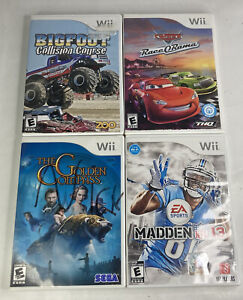 Lot of 4 Wii Games “Bigfoot Collison Course” “Cars Race-O-Rama” “Golden Compass”