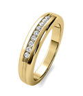 .12 Ct F VVS2 Round Cut Lab Grown Men's Pinky Diamond Ring 14k Yellow Gold