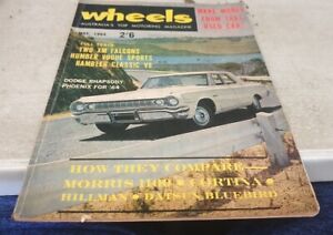 May 1964 Wheels  Magazine XM FALCON,  Vogue RAMBLER Morris 1100  Cortina