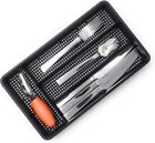 Small Silverware Utensil Cutlery Organizer Holder Tray for Narrow Drawers Black