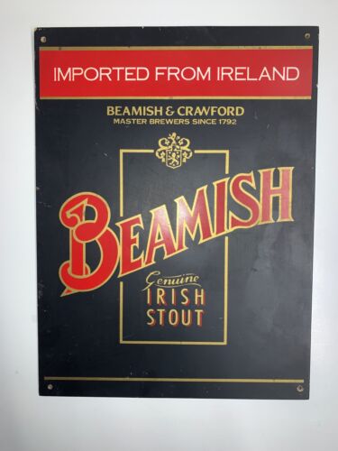 Beamish Irish Stout Beer Sign Wood/Particle Board Very Rare Ireland Vintage