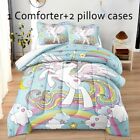 Unicorn Print Bedding Set For Girls, Soft Comfortable Comforter, For Bedroom