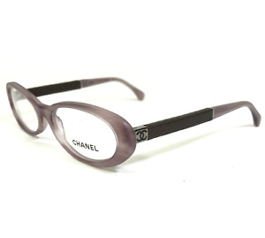 Chanel Eyeglasses Frames 3227-Q c.1304 Matte Purple Horn Quilt Leather 52-16-135