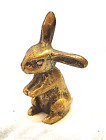 Rabbit Figurine Antique Old Gold Lustre Vintage Solid Brass Bugs Bunny Hare Cute