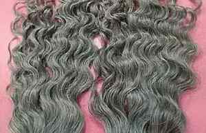 Curly Grey Hair Bundles Deal, Indian Natural Human Hair Extensions (Pack of 3)