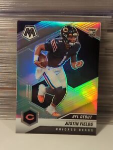 2021 Mosaic Justin Fields Silver Prizm NFL Debut Rookie RC #242 Chicago Bears