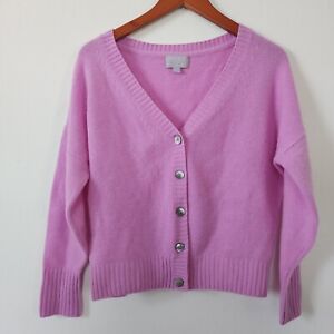 Pure Collection Purple Button Down Cashmere Sweater US 2 Light Purple