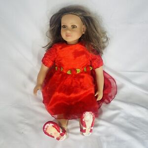 My Twinn Doll 23 Inch Green Eye Brown Hair Freckles Red Tagged Dress 1996