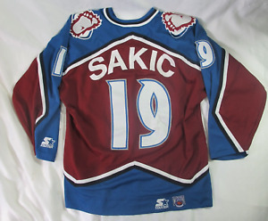 Joe Sakic Colorado Avalanche 90s Authentic Stitched Sewn Starter Jersey Medium