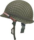 WWII US Army M1 Helmet WW2 Gear WW2 Helmet Metal Steel Shell Replica with Net...
