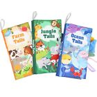 Baby Books 0-6 Months - 3PCS Montessori Toys for Babies 0-3-6-9-12-18 Months,...