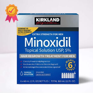 Kirkland Minoxidil 5% Extra Strength Men Hair Growth Solution - 6 Month Supply