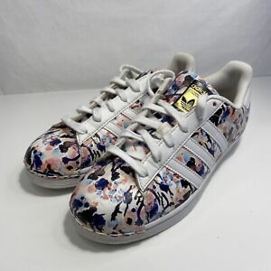 Adidas Superstar Ortholite Womens Sneakers Lace Up Floral Multicolored Size 6