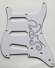 For US Fender Stratocaster 8 Screw SRV Logo Strat Guitar Pickguard 3 Ply White